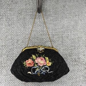 VTG Edward B Robinson Beaded Evening Bag  1930-40's Point de Beauvais Embroidery